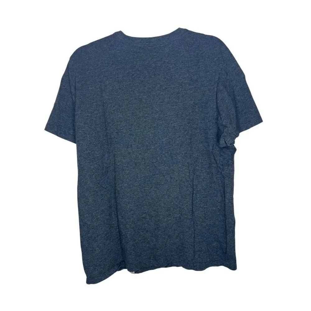True Religion V-Neck T-Shirt Gray XL 100% Cotton Logo Tag Casual Tee